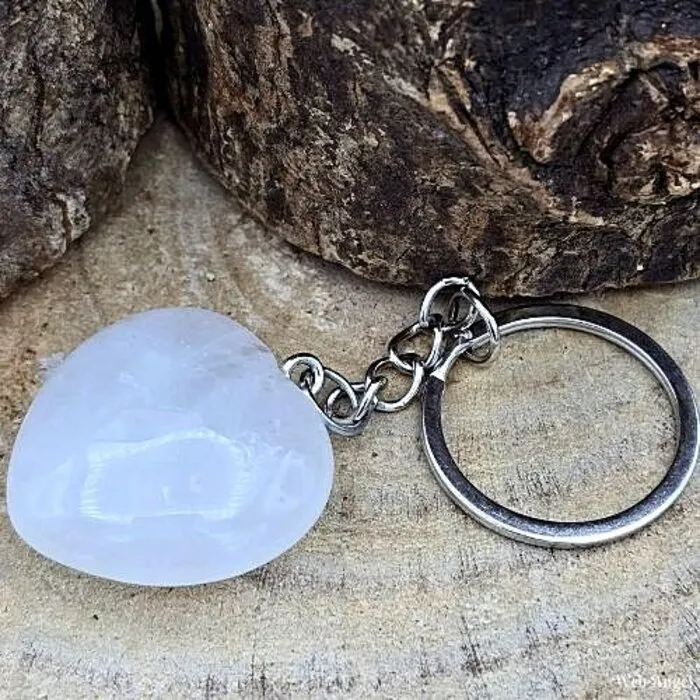 Sleutelhanger hart Bergkristal