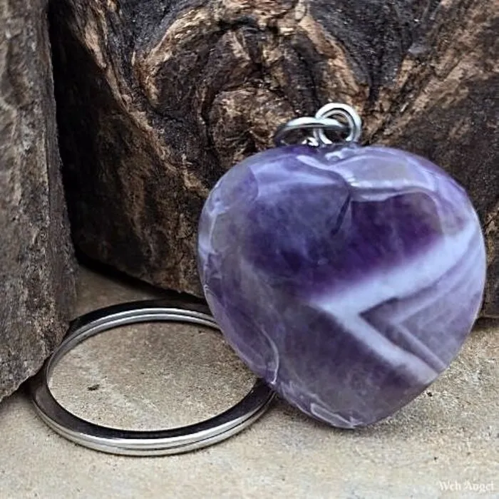Sleutelhanger hart Amethist