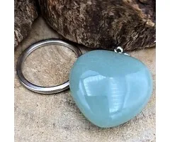 Edelsteen Sleutelhanger hart Aventurijn groen  3 cm
