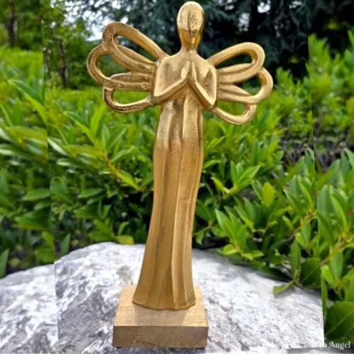 Engel aluminium goudkleurig 40 cm