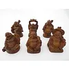 Boeddha set houtlook  6 stuks 5 cm
