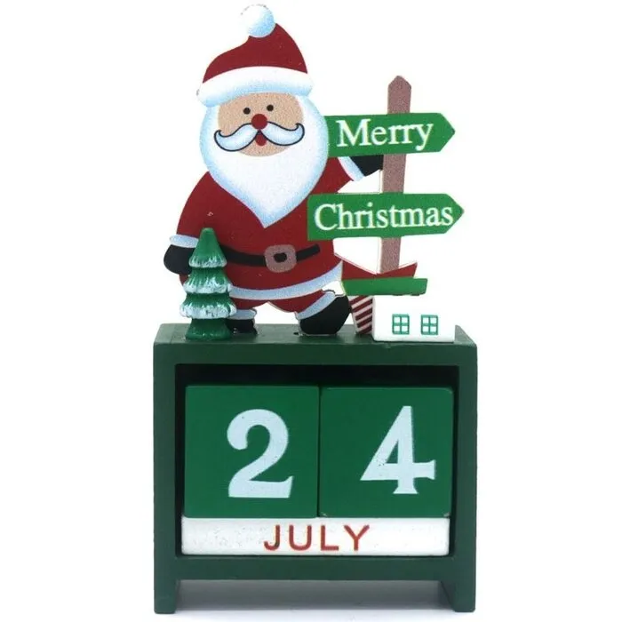 Houten kerstkalender kerstman