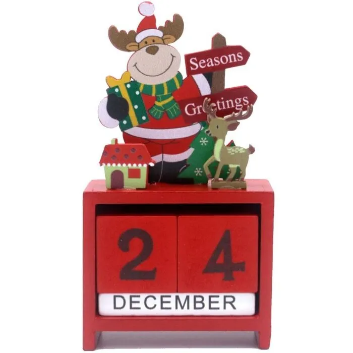 Houten kerstkalender rendier