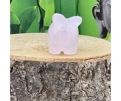 Rozenkwarts Edelsteen Varkentje – Ca. 2 cm