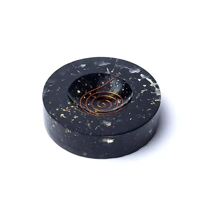 Orgoniet edelsteenbol houder zwarte toermalijn