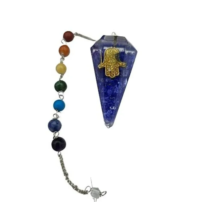 Lapis Lazuli Pendel met Chakraketting en Hamsa Handje