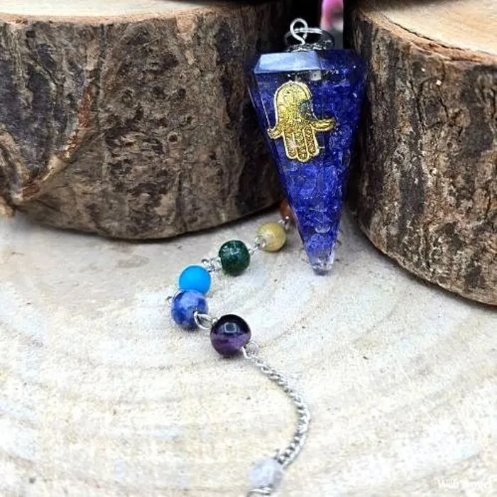 Lapis Lazuli Pendel met Chakraketting en Hamsa Handje