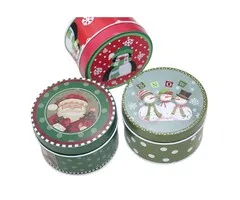 Metalen Kerstdoos met Dekseltje - Set van 3