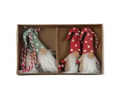 Hangers Kerstkabouters – Set van 4, 7,5 cm Hoog