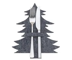 Vilten kerstboom bestekhouder