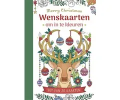 Kerst wenskaarten om in te kleuren