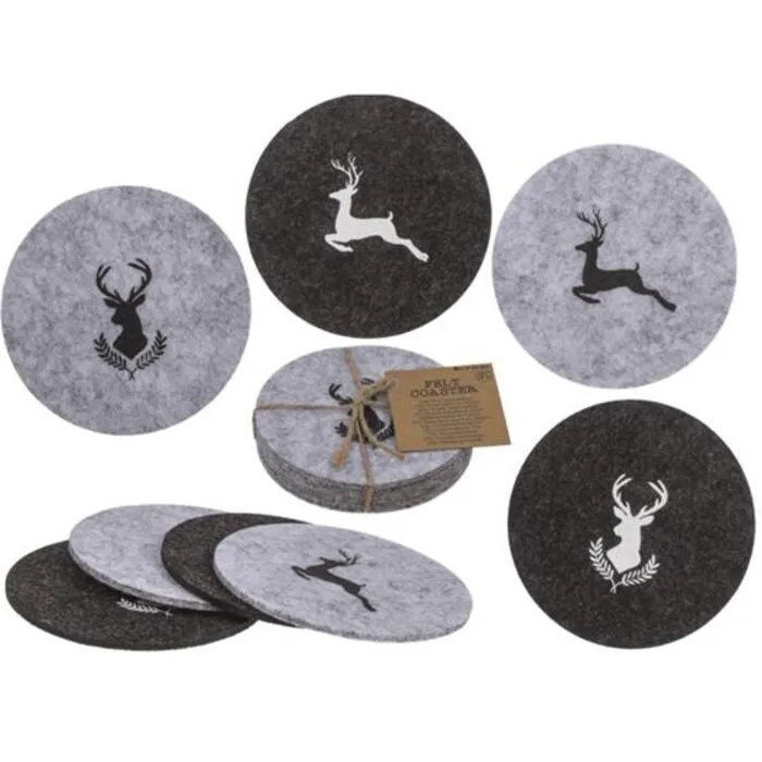Vilten onderzetters rendier