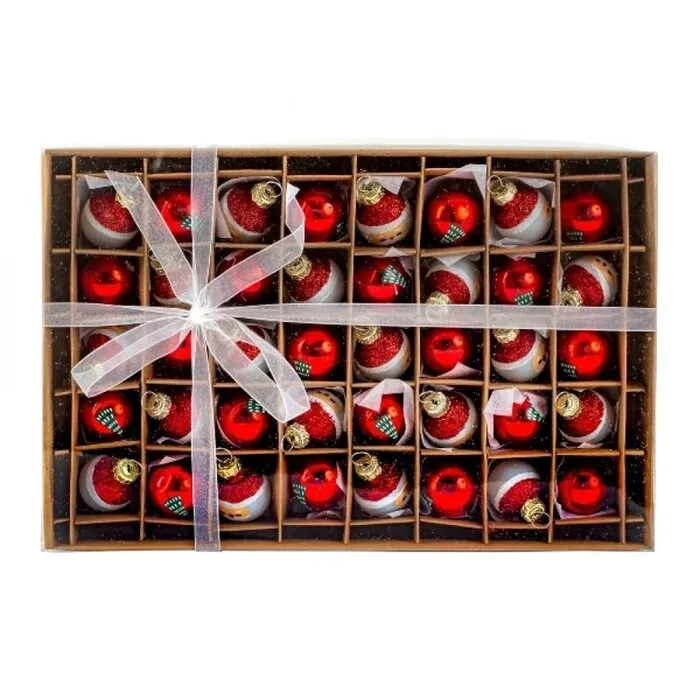 Kerstballen kerstman kerstboom Mini 40 stuks