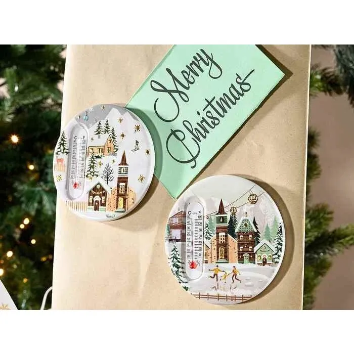 Keramische kerst magneet met thermometer