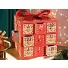 Houten Adventskalender in de vorm van een cadeau