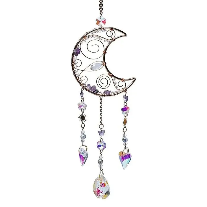 Halve maan zonnevanger met amethist