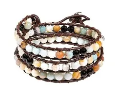 Armband amazoniet/zwarte agaat