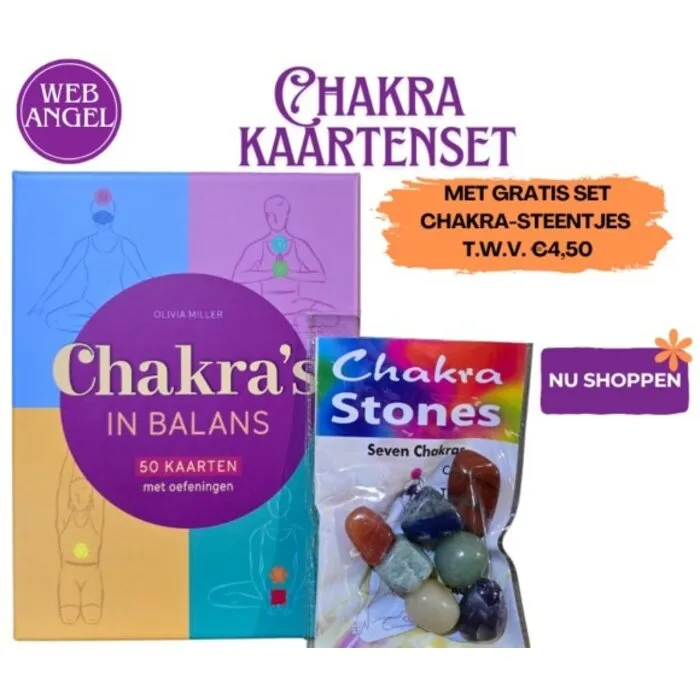 Chakra's in balans - kaartenset - Nu tijdelijk met gratis chakra steentjes