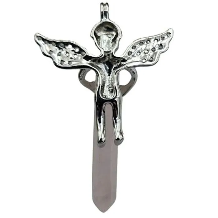 Engel met Dubbeleinder Rozenkwarts Hanger