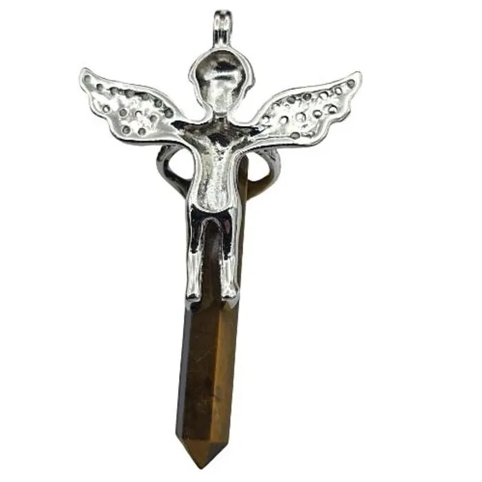 Engel met Dubbeleinder Tijgeroog Hanger