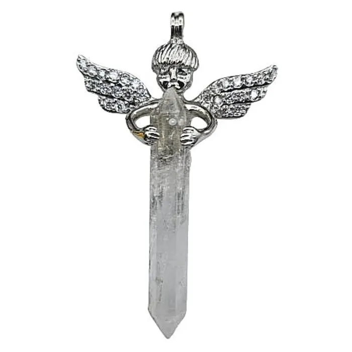 Engel met Dubbeleinder Bergkristal Hanger