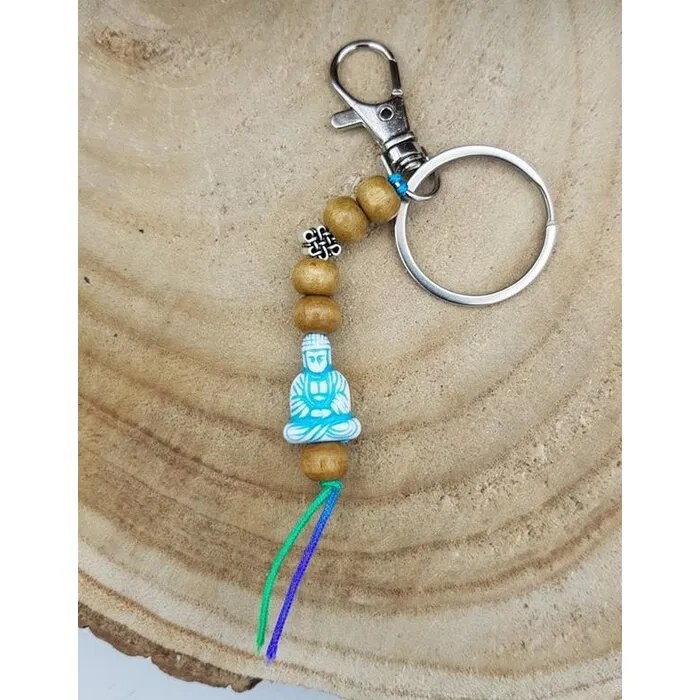 Sleutelhanger / Tashanger Lucky boedha met kaartje