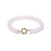 Armband rozenkwarts elastisch met zon bedel