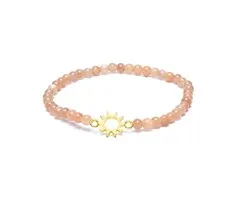 Armband zonnesteen elastisch met zon bedel