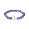 Armband amethist elastisch met ster bedel
