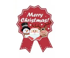 Cadeausticker Kerst rood 10 stuks