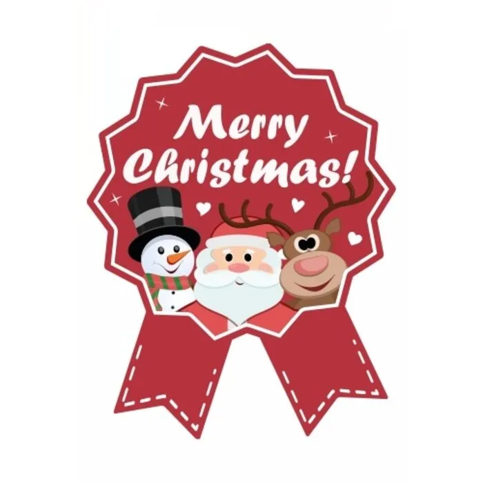 Cadeausticker Kerst rood 10 stuks