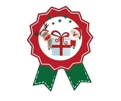 Cadeausticker Kerstman & Ree 10 stuks