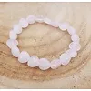 Armband rozenkwarts elastisch hartvormig