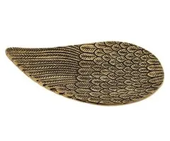 Engelenvleugels metalen wierookhouder  goud/antiek