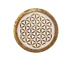 Flower of life wierookhouder rond gouden decoratie