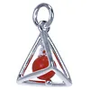 Zilver hanger Carneool piramide