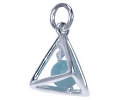 Zilver hanger Larimar piramide
