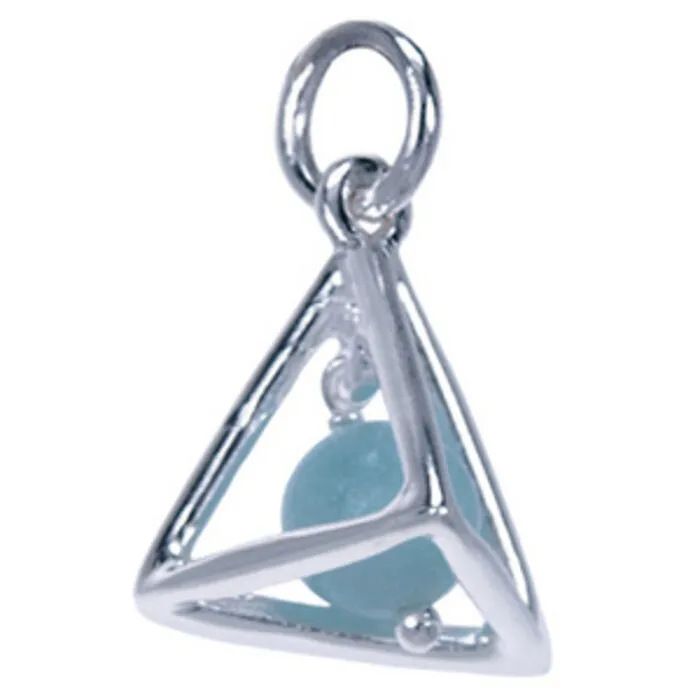 Zilver hanger Larimar piramide