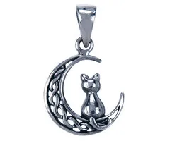 Zilver hanger kat Keltische knoop