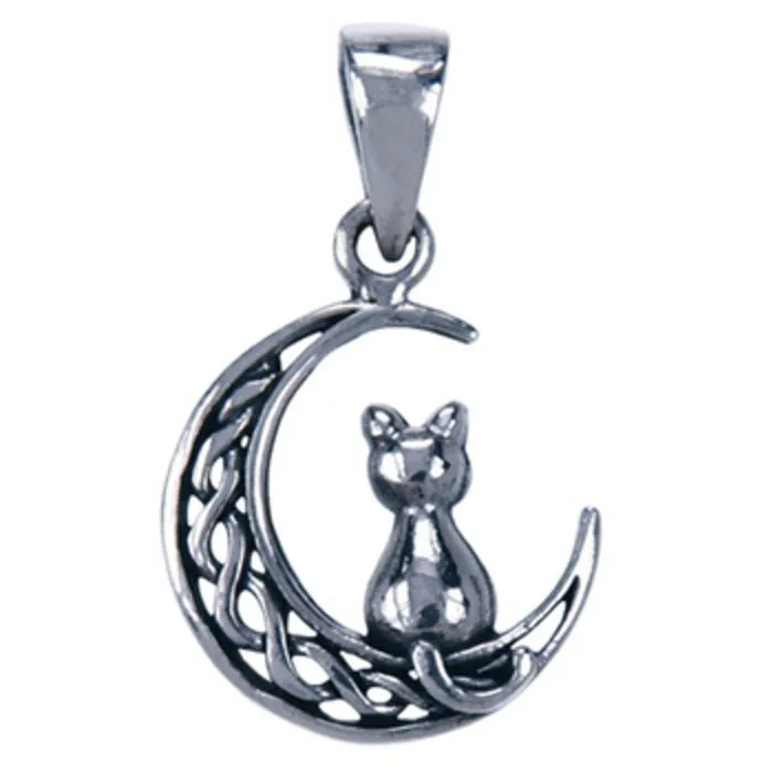 Zilver hanger kat Keltische knoop