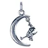 Zilver hanger heks met maan