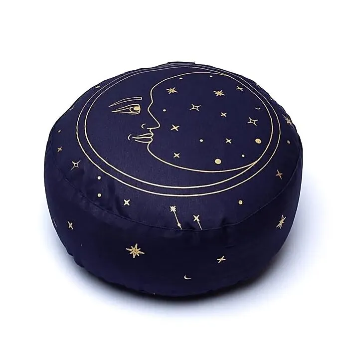 Meditatiekussen maan donkerblauw biokatoen