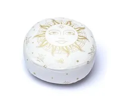Meditatiekussen zon wit biokatoen