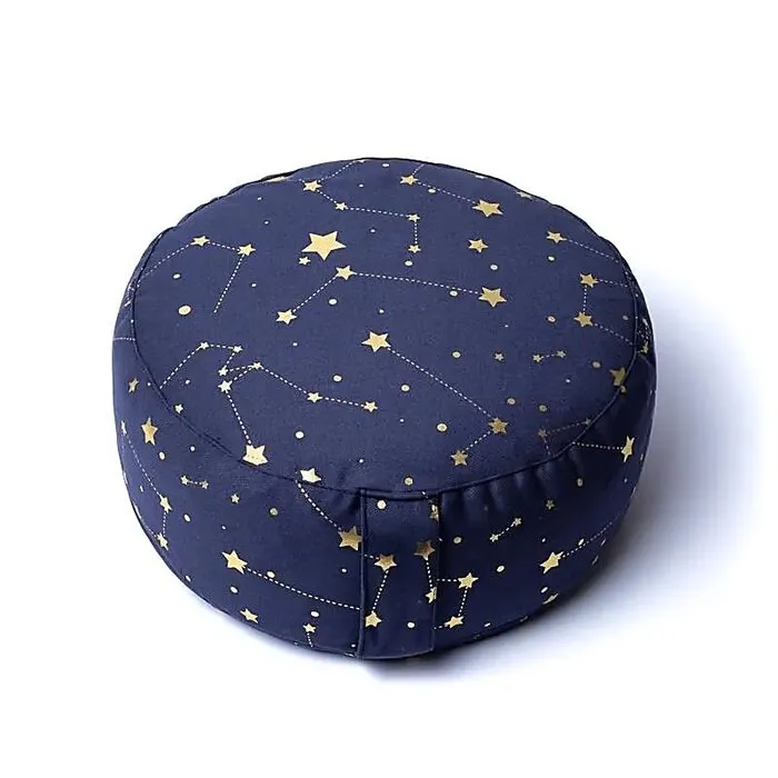 Meditatiekussen sterrenhemel donkerblauw biokatoen
