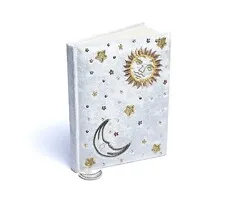 Notitieboek fluweel wit met zon en maan