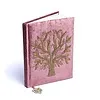 Notitieboek fluweel roze met Levensboom