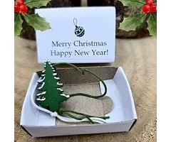 Wensdoosje Merry Christmas - Dennenboom Hout