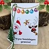 Mini kaartje "Fijne Feestdagen" met Kerstboom Gelukshanger