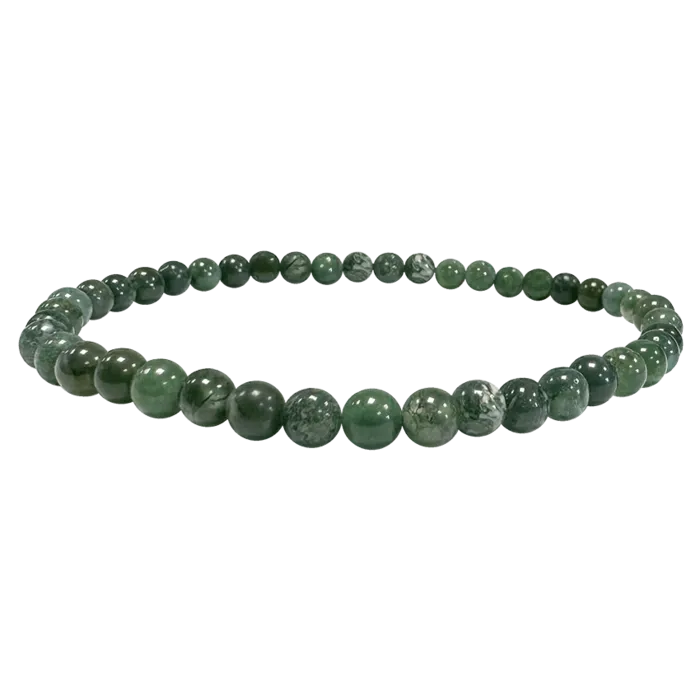 Fijne armband mosagaat 4 mm