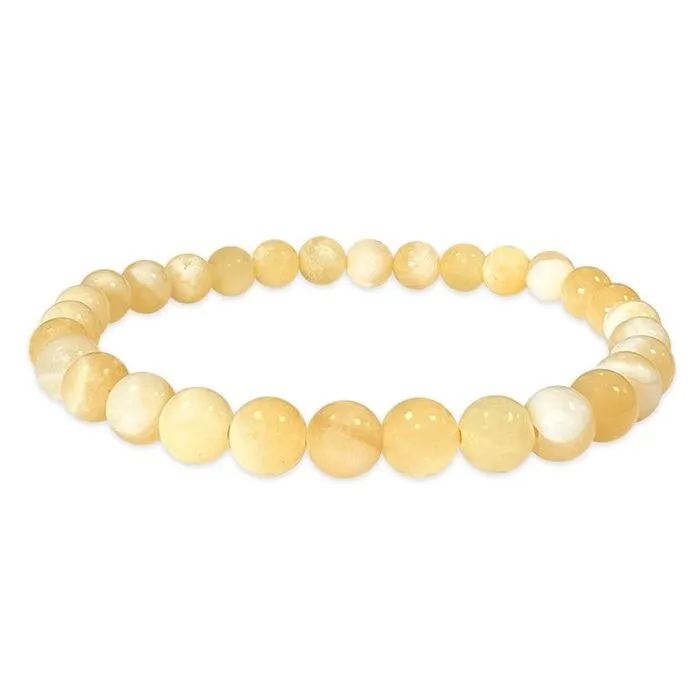 Armband oranje calsiet 6 mm